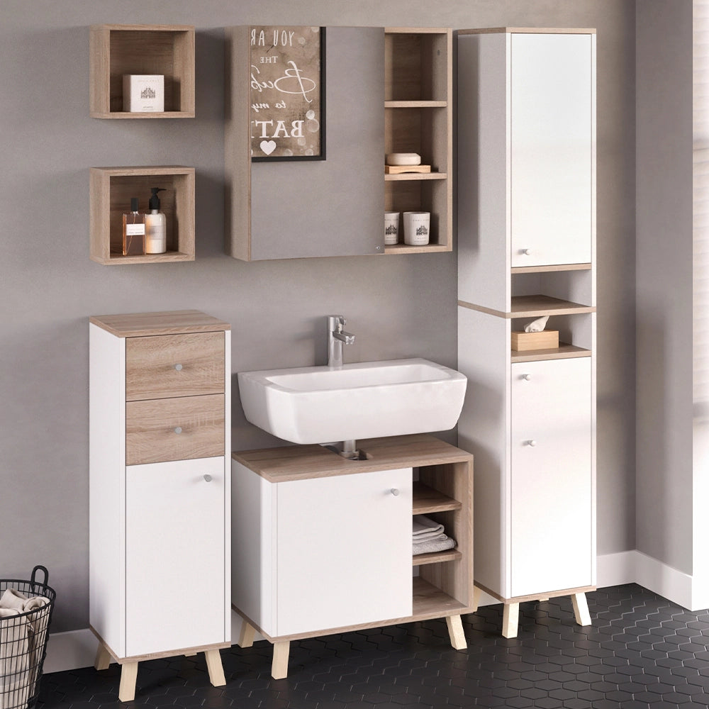 Vicco Mobile bagno Sonoma 25 x 25 cm Set di 2