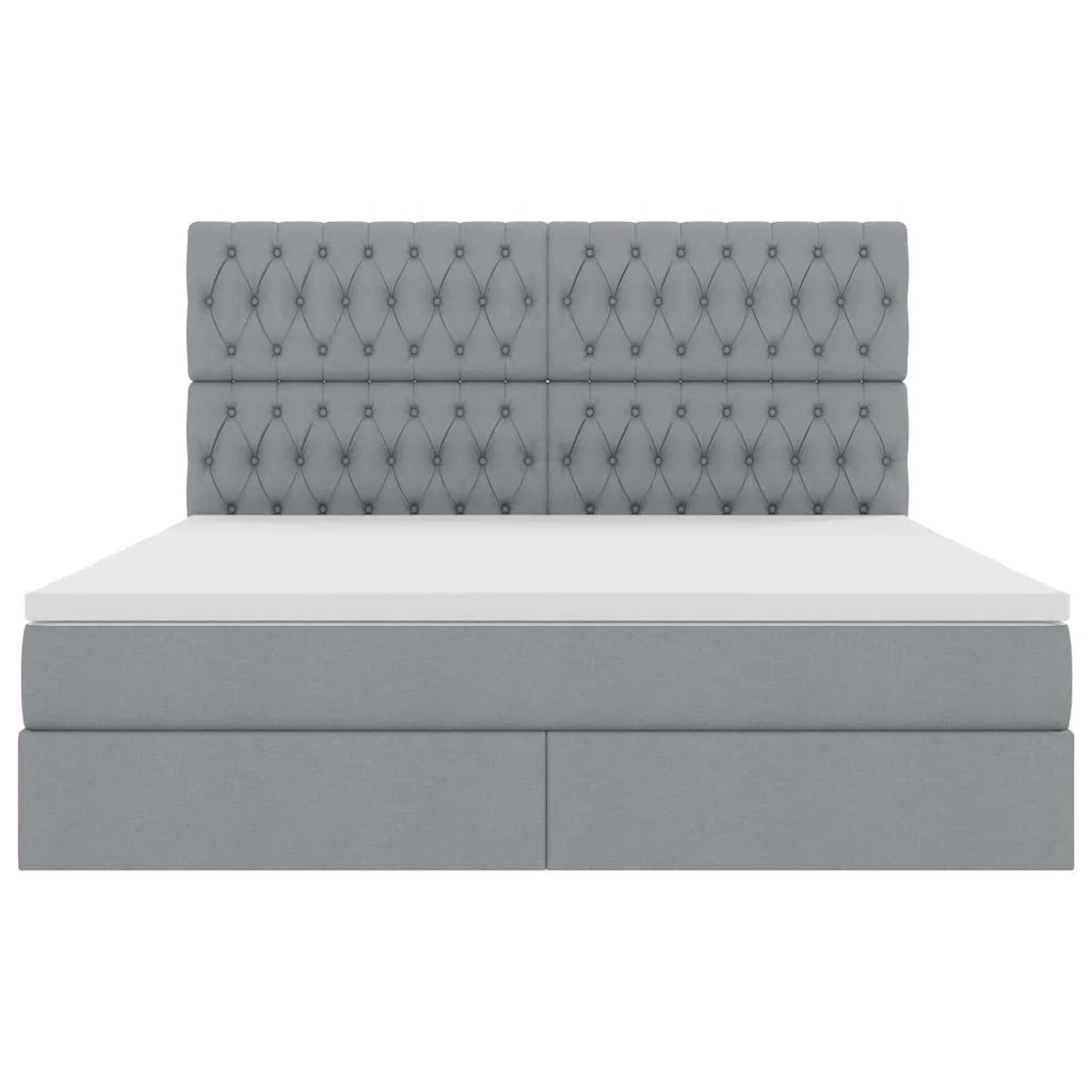 Letto con contenitore e materasso Grigio chiaro 160 x 200 cm