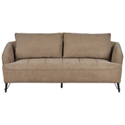 Divano imbottito a 3 posti con cuscini aggiuntivi in tessuto marrone stile moderno