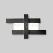 DOHA P/G - APPLIQUE COLORE NERO IN ALLUMINIO E METACRILATO A LED 3000K 4470LM 50W 104X63CM