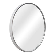 Specchio Rotondo da Parete 'Modugno' Ø 40 cm Cornice in Alluminio - color Argento [en.casa]