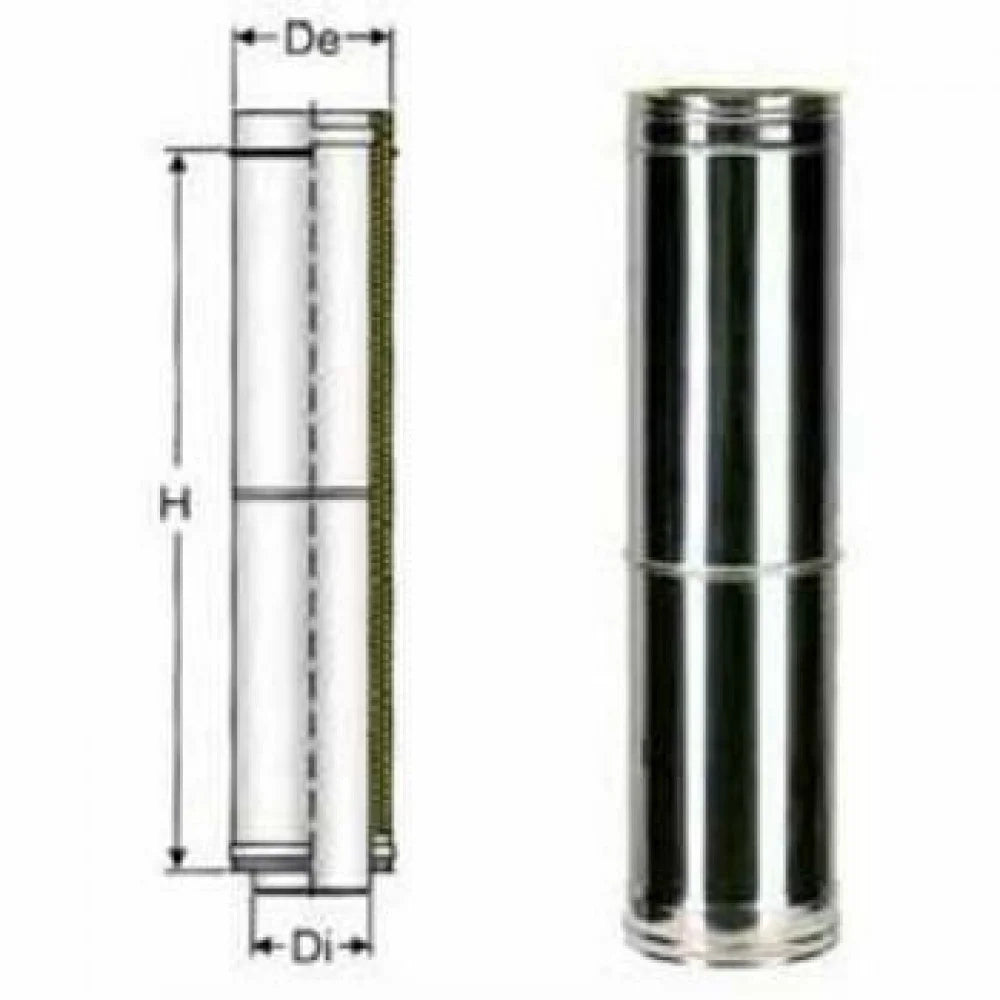 Inox doppia parete elemento tele scopico d.200