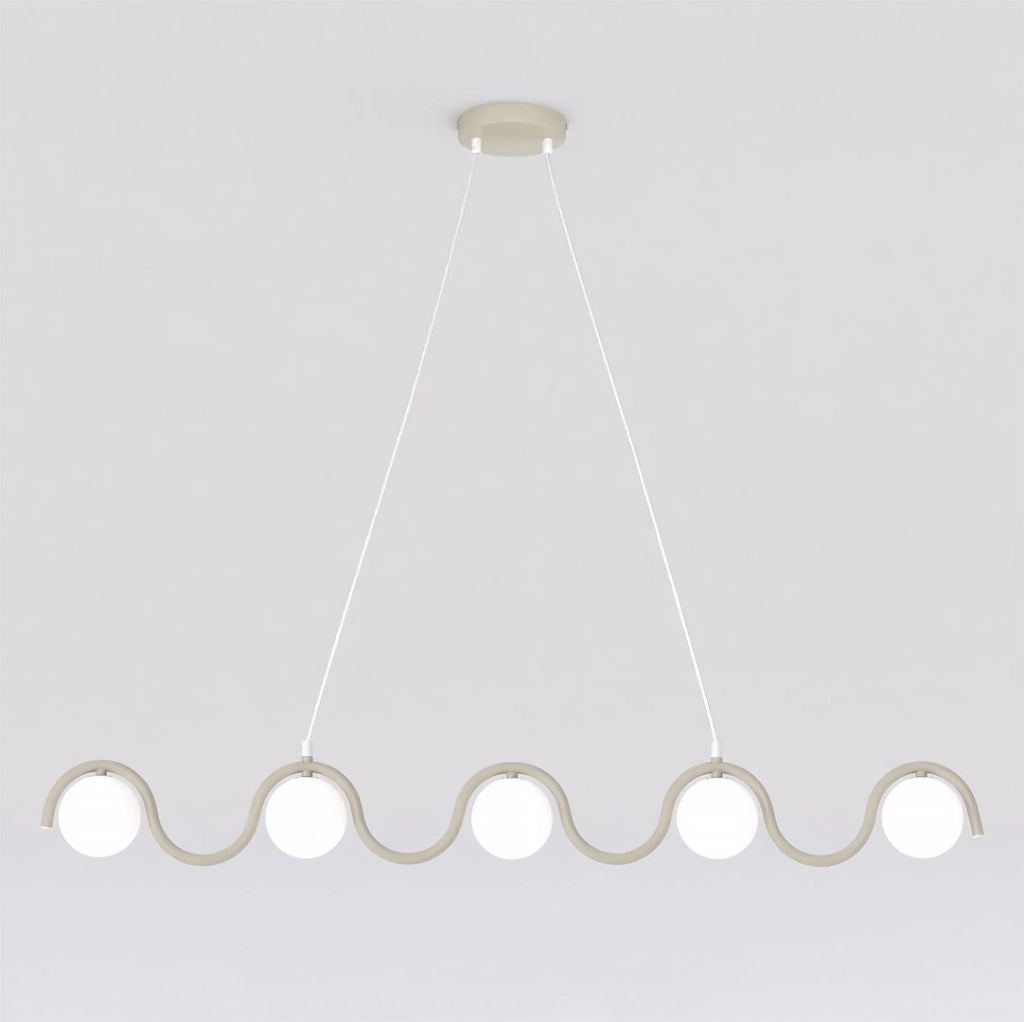 Lampada sospesa SINUS ondulata 5 luci G9 beige Emibig