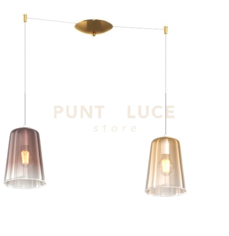 SOSPENSIONE OTTONE SAT. SPOSTABILE 2 LUCI (1 AM + 1 RA) 1164OS-S2 S-AR