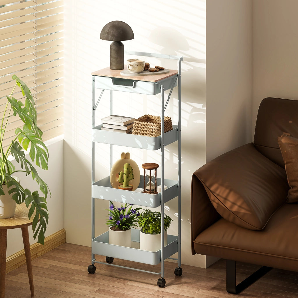 Carrello con cassetti e cestini ¨C zephmum ¨C Verde Chiaro 40x30x60