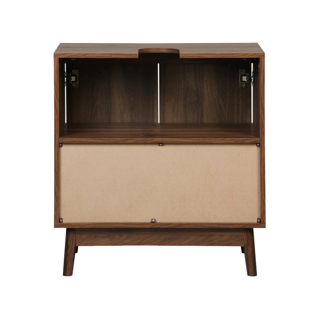 Mobile sottolavabo scandinavo a 2 ante effetto legno, noce