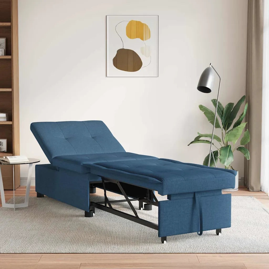 Divano Letto Estraibile Blu 194 x 50 x 82 cm Tessuto 42008589