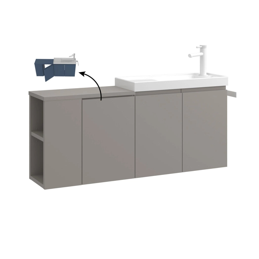 Mobile lavabo "Ferla 110" - 110 x 22 x 45 cm - Matte Mink