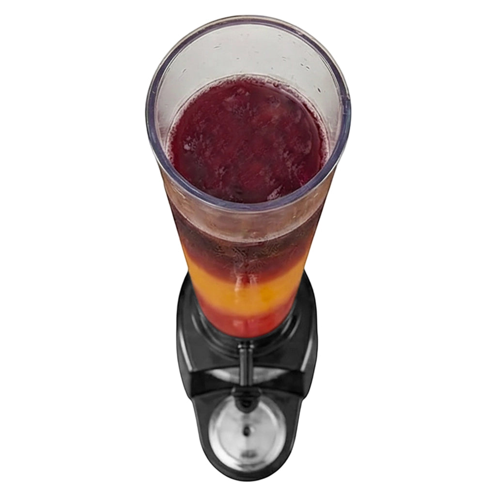 Distributore di Bevande 3L con Rubinetto e Serbatoio Traslucido Nero / Trasparente Cheffinger