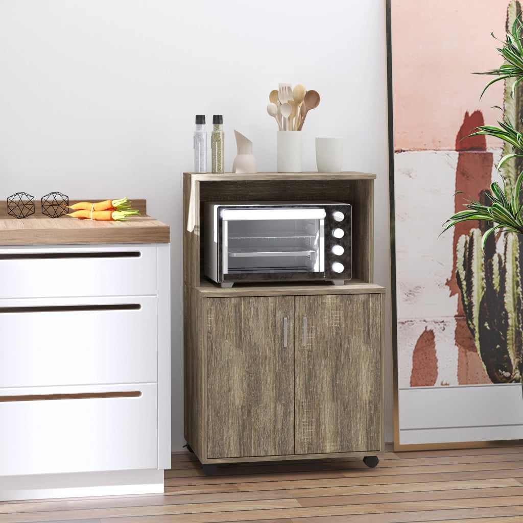 Armadio Multiuso con Ruote e Ripiano ¨C zephmum ¨C Grigio 60.4x40.3x97cm