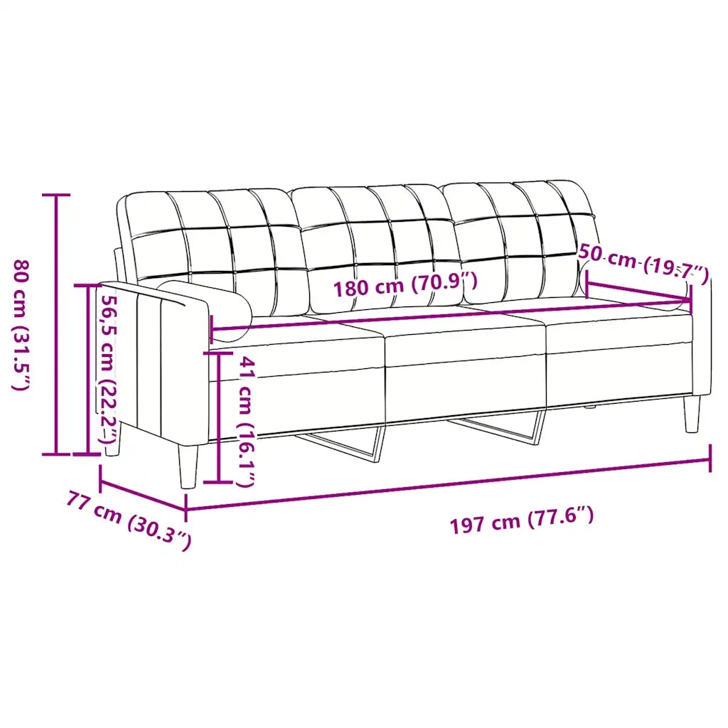 Divano a 3 Posti con Cuscini-Sofa 3 Posti con Cuscini Giallo 180 cm in Velluto 379266