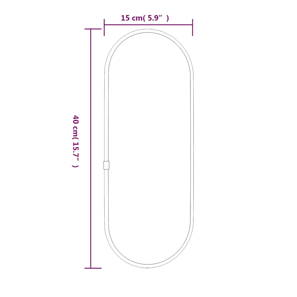Specchio da Parete | Specchio decorativo Argento 40x15 cm Ovale