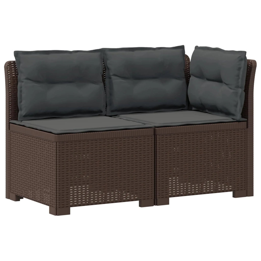 Divano da esterno-Divano da Giardino a 2 Posti con Cuscini Aspetto Rattan PP 691792