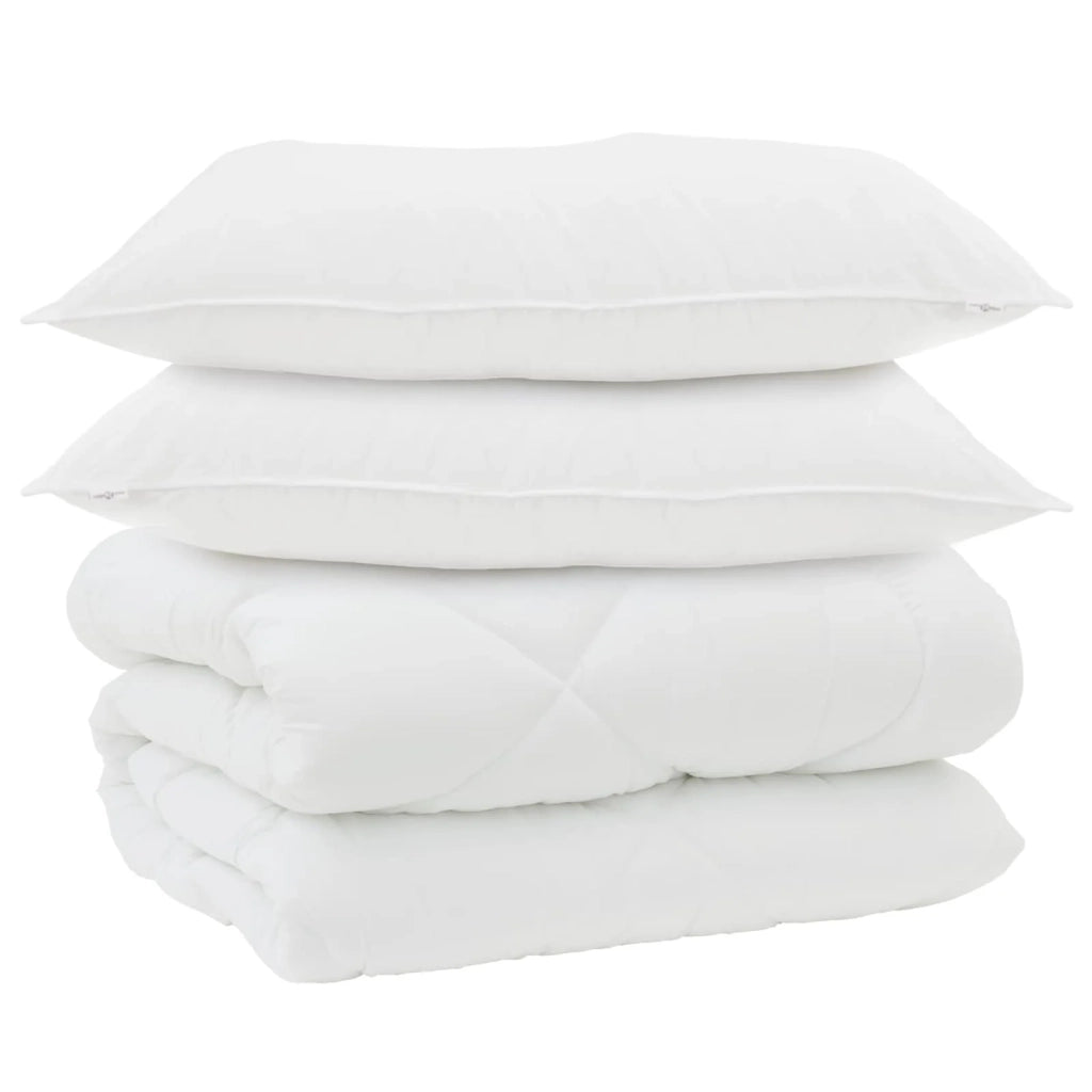 Piumone | Duvet Invernale con cuscino 3 pz Bianco Microfibra