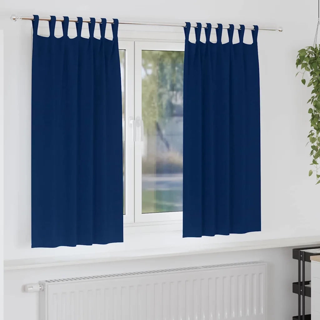Tende Blackout con Anelli 2 pcs Blu Scuro 175 x 140 cm 4107584