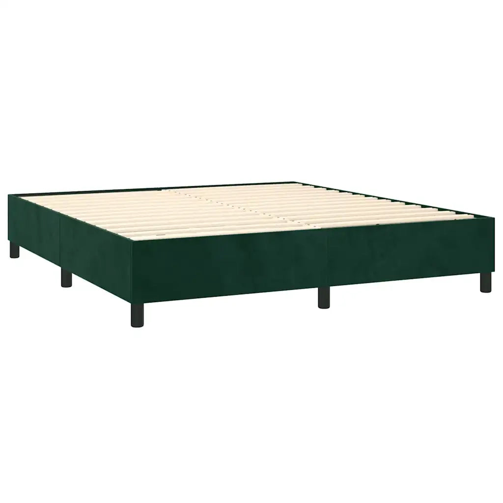 Struttura Letto a Rete a Molle Verde Scuro 200x200 cm in Velluto 3121141
