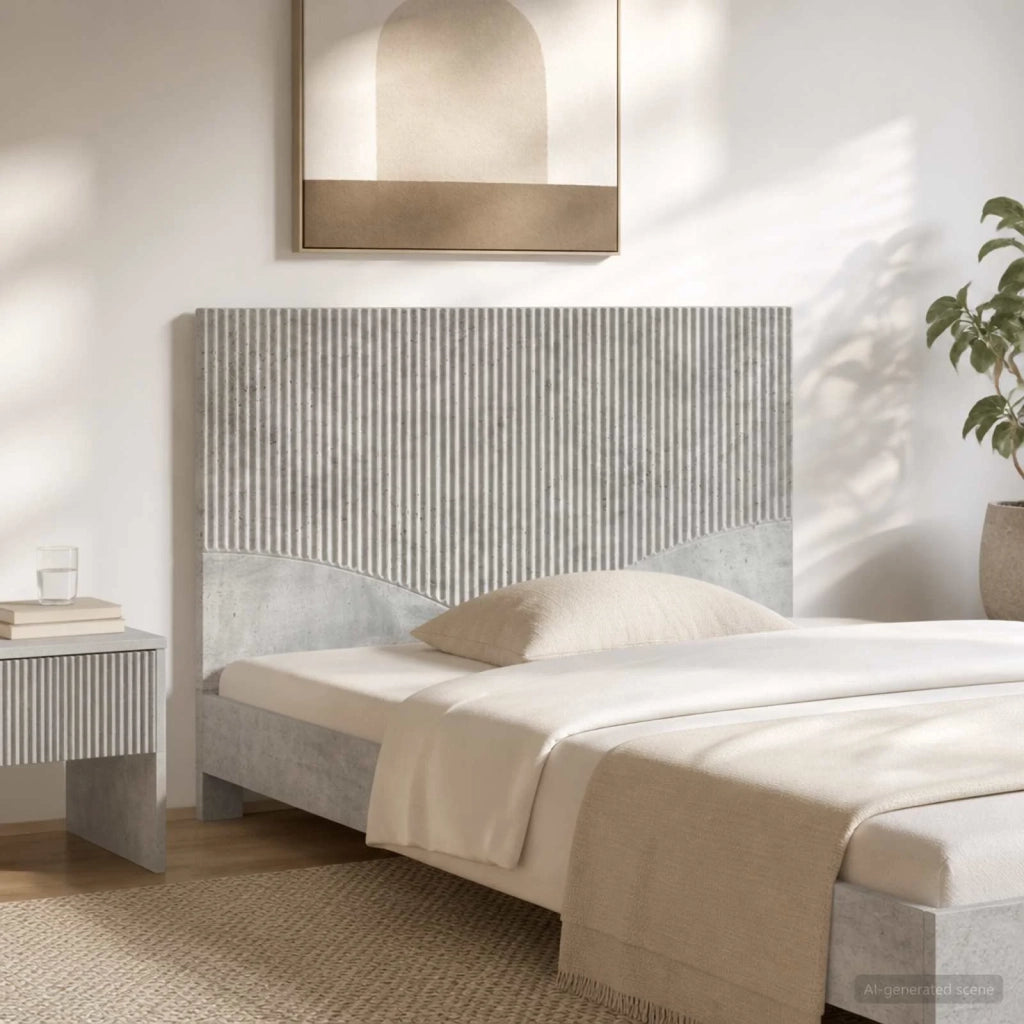 Testiera da Muro HOORN Grigio Cemento Legno ingegnerizzato 897418