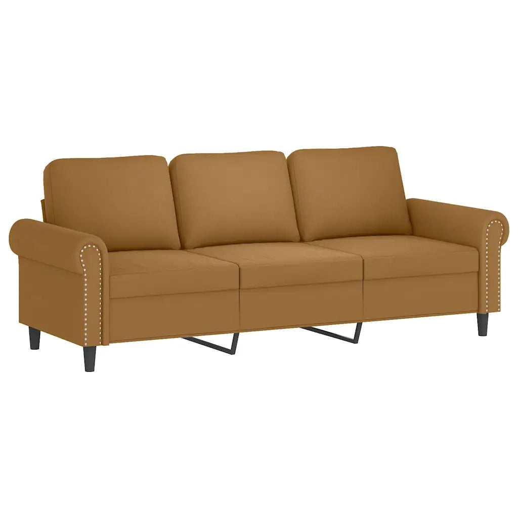 Set di Divani 3 pz con Cuscini Marrone in Velluto 3202177
