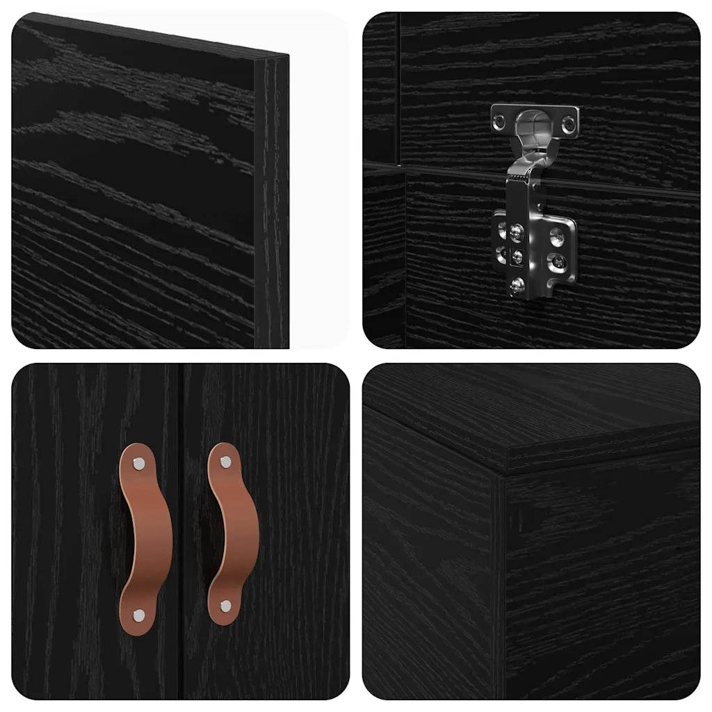 Struttura letto con contenitore Rovere Nero 90 x 190 cm 3335406