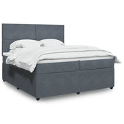 Giroletto a Molle con Materasso Grigio Scuro 200x200 cm Velluto 3292425