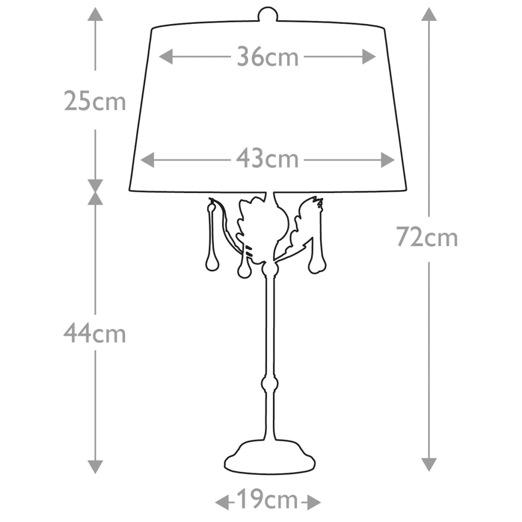 Lampada tavolo Amarilli bronzo oro cristalli E27 Elstead