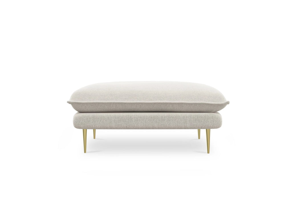 Cosmopolitan Design - Pouf "Vienna" in tessuto strutturato beige chiaro 