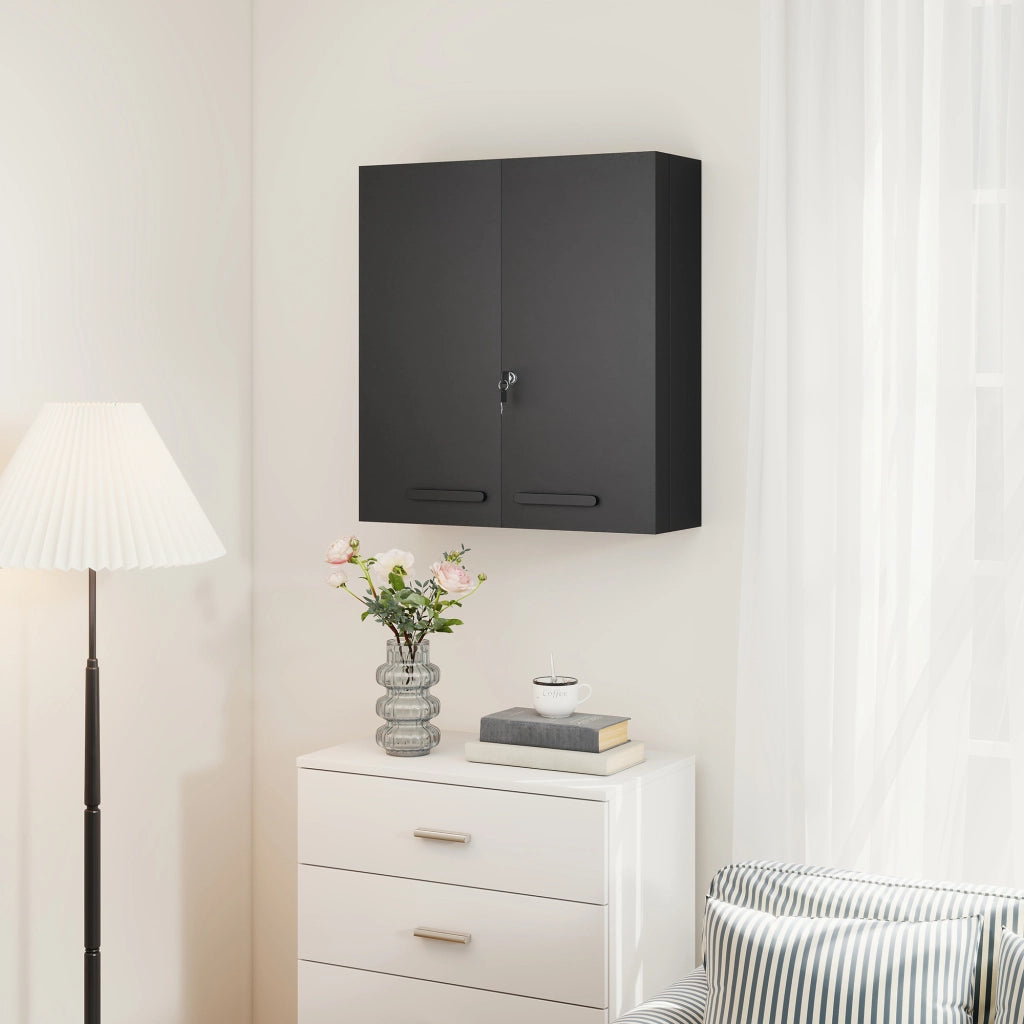 Armadietto per medicinali con 2 ante e 6 ripiani ¨C Minimal ¨C Nero