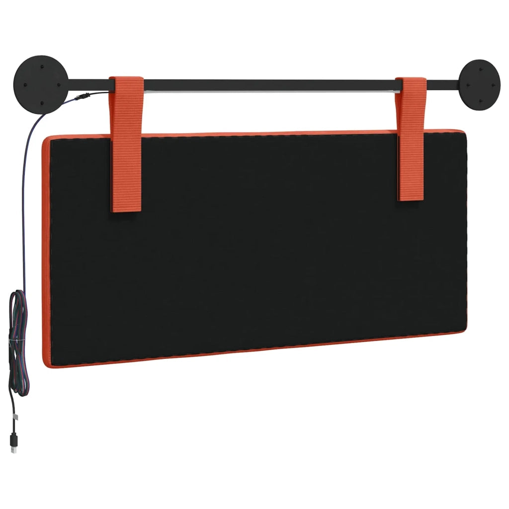 Testiera | Testata sospesa Con luce LED Rosso Arancio Tessuto in Cords