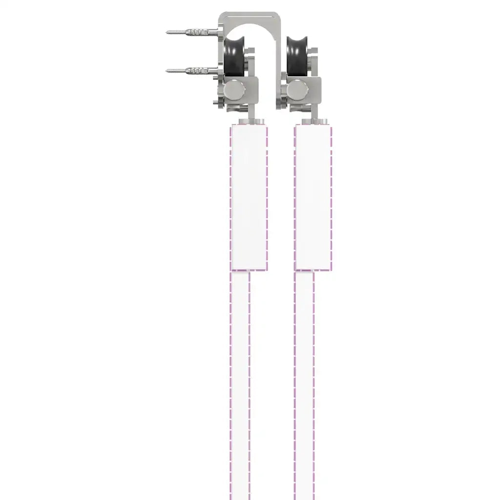 Kit Binari Porta Scorrevole 200 cm Acciaio Inossidabile Argento 3295764