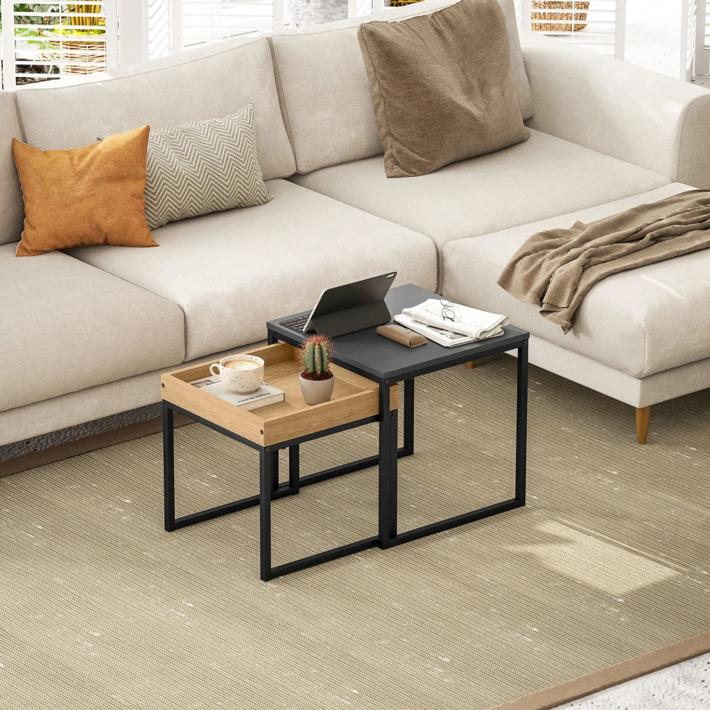 Tavolino da caff¨¨ ¨C Minimal ¨C nero e rovere
