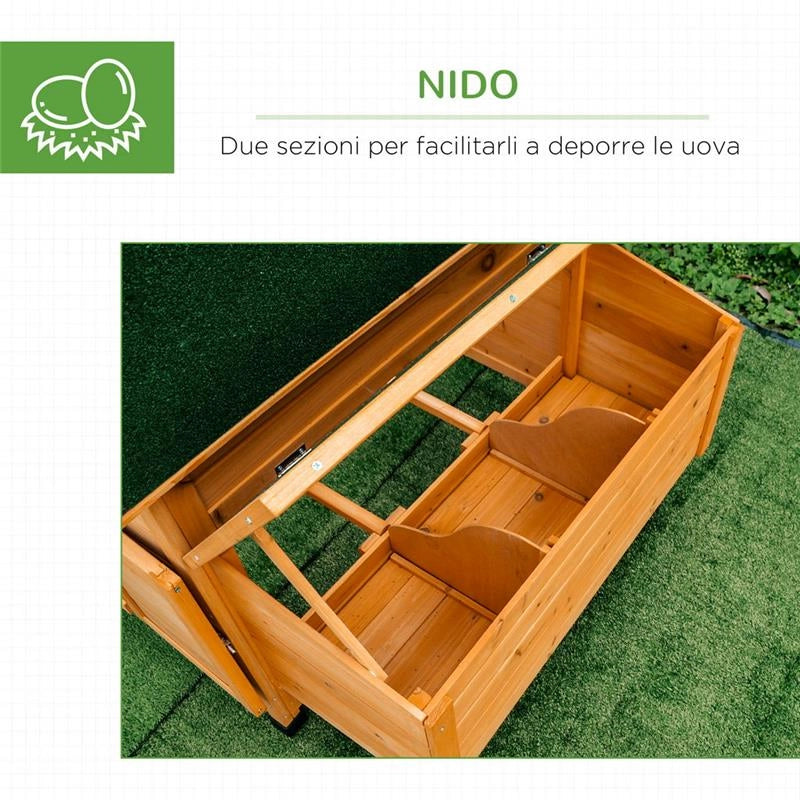 POLLAIO DA GIARDINO IMPERMEABILE IN LEGNO 150X100X96.5 CM