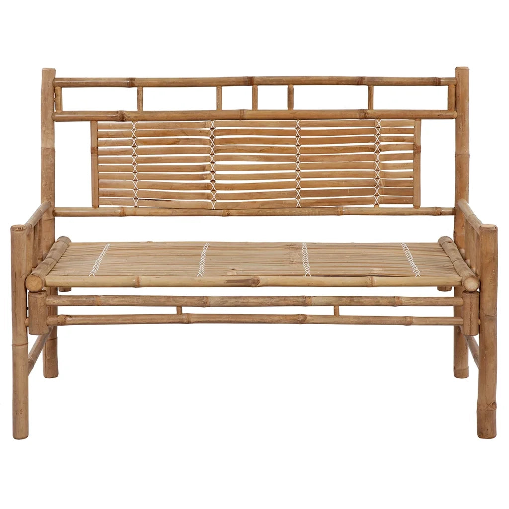 Panca da Giardino con Cuscino 120 cm in Bambù 3063896