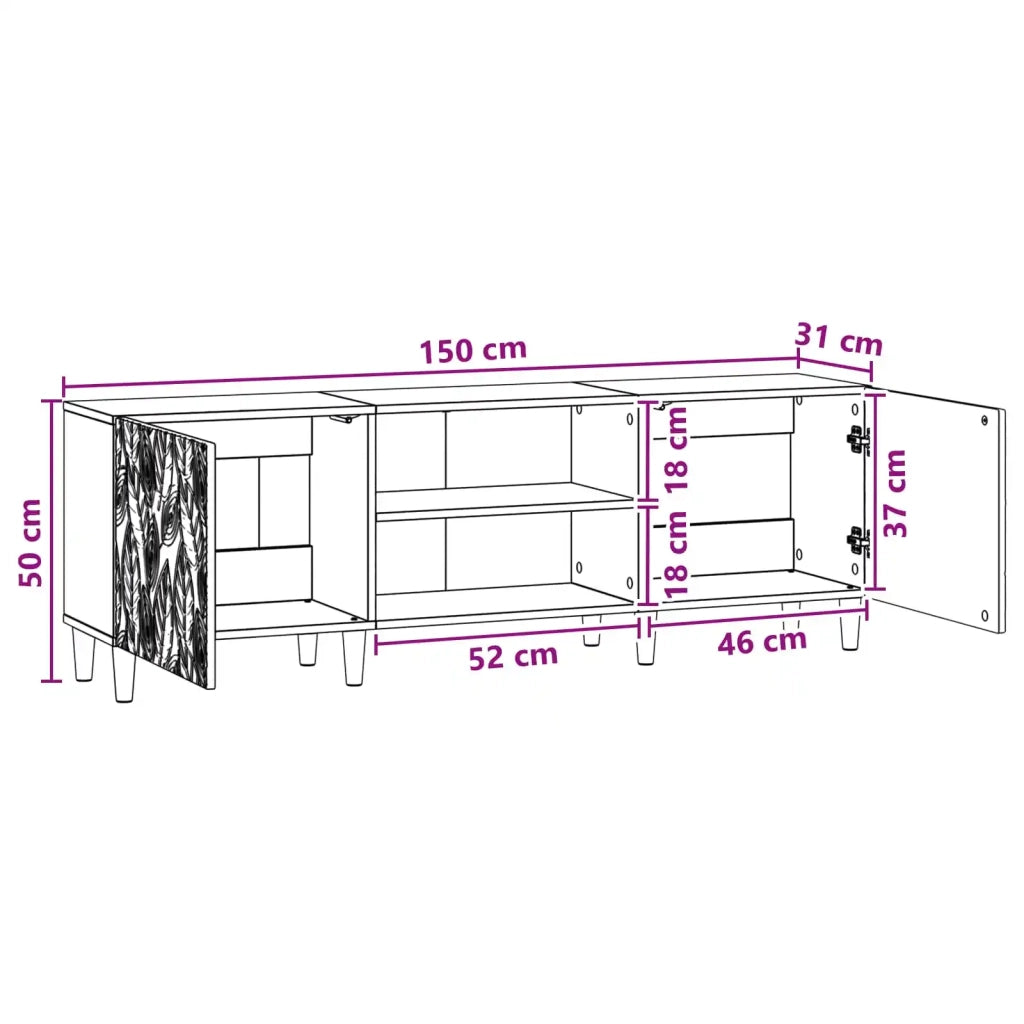 Mobile TV-Credenza per TV 150 x 31 x 50 cm Rovere Artigianale