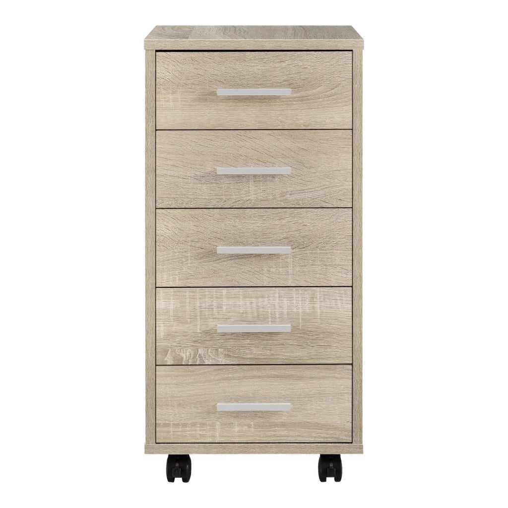 Mobiletto mobile con 5 cassetti in MDF beige 63 cm 03_0001246