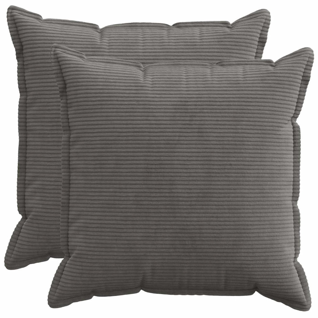 Federa 2 pz HOUTEN Grigio Scuro 65 x 65 cm corduroy 921029