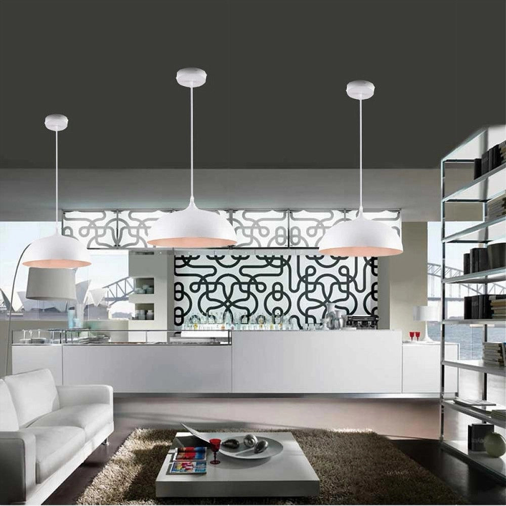 Trade Shop - Lampadario A Sospensione Soffitto E27 Ferro Paralume Moderno Elegante Cupola B90 -