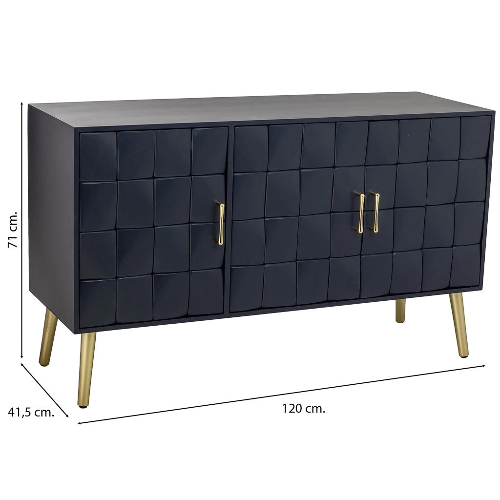 Credenza in legno nero 120x41.5x71h cm