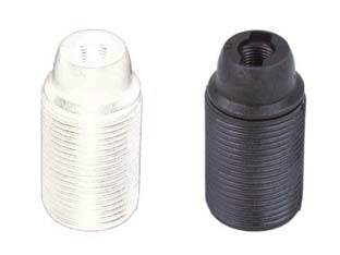 PORTALAMPADA E14 TERMOPLASTICO FILETTATO- - colore nero - 10 pezzi