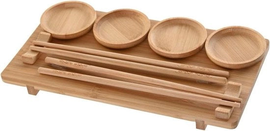 Set di sushi standard - bambù e ceramica.