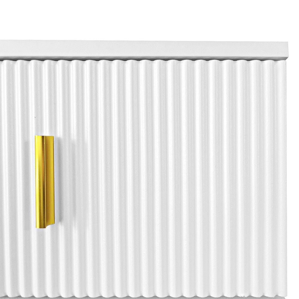 Sideboard Scarpiera con Cassetti e Ripiani Regolabili ¨C MINIMAL ¨C Bianco/Oro
