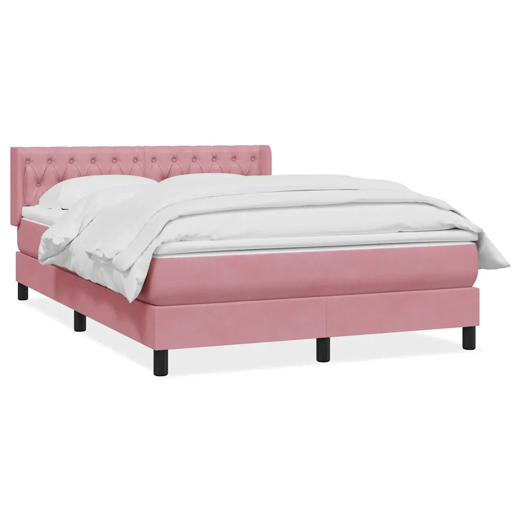 Giroletto a Molle con Materasso Rosa 140x220 cm in Velluto 3318410