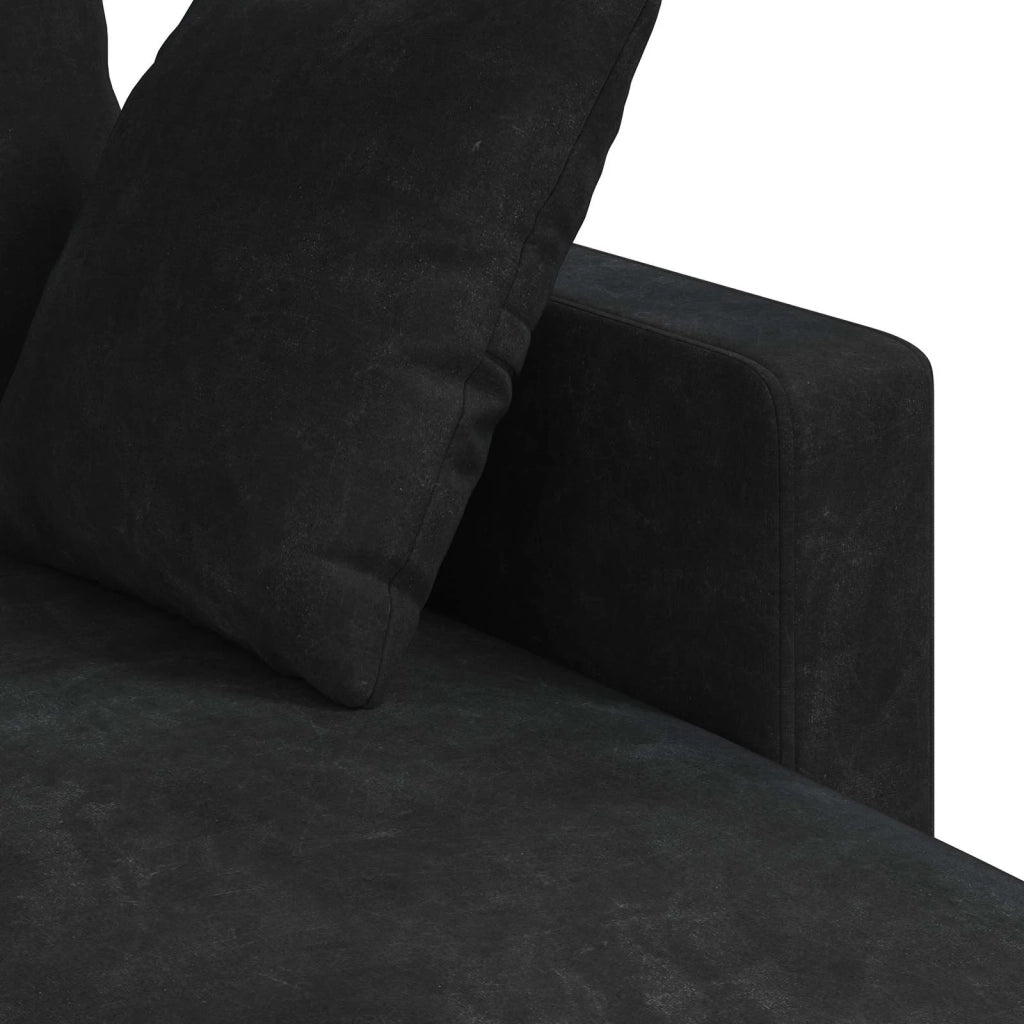 Divano Nero 198 x 134 x 80 cm Velluto