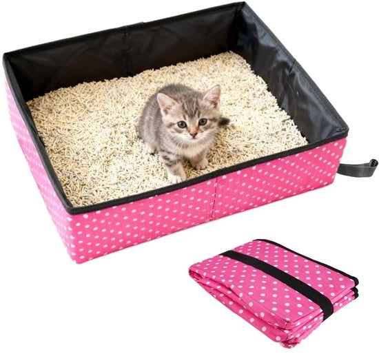 Portatile per gatti ripiegabile - 40 x 30 x 13 cm - Bagno per gatti da viaggio