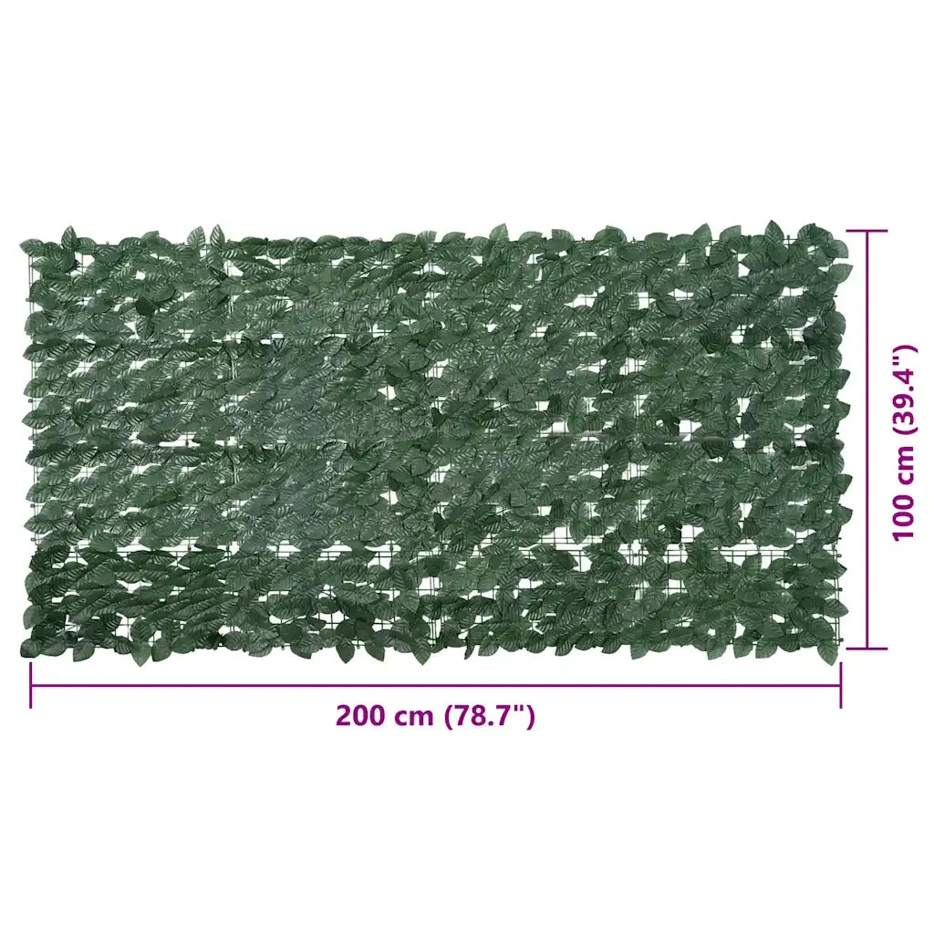 Paravento da Balcone con Foglie Verde Scuro 200x100 cm 367841