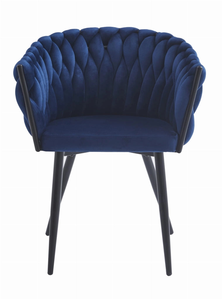 Sedia VALORA MAYAN - Ergonomica in velluto blu navy x 2