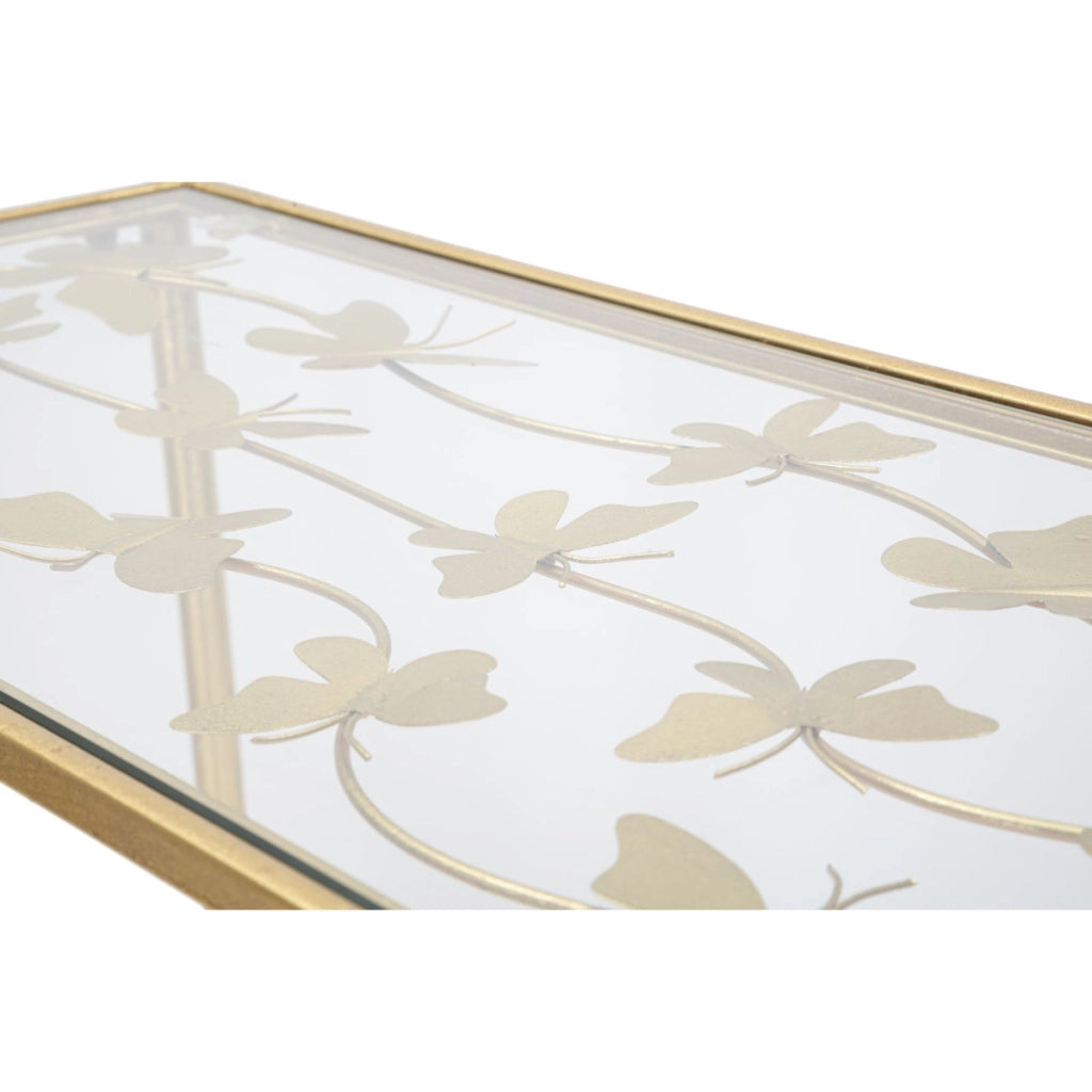 Tavolo Consolle VKH629, Oro, Metallo, 100x35x80 cm