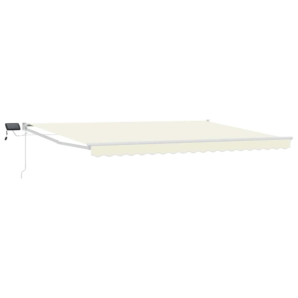 Tenda retrattile manuale con LED Crema e Bianco 4 × 3 m 3419285