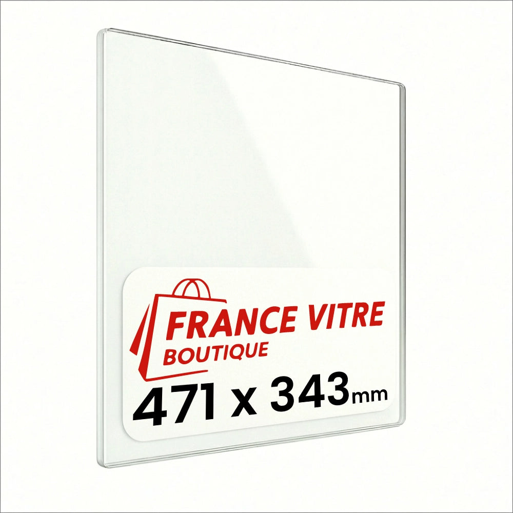471 x 343 x 4 mm - Vetro per stufa a legna - vetro camino di ricambio - vetro per caminetto resistente al fuoco - France Vitre