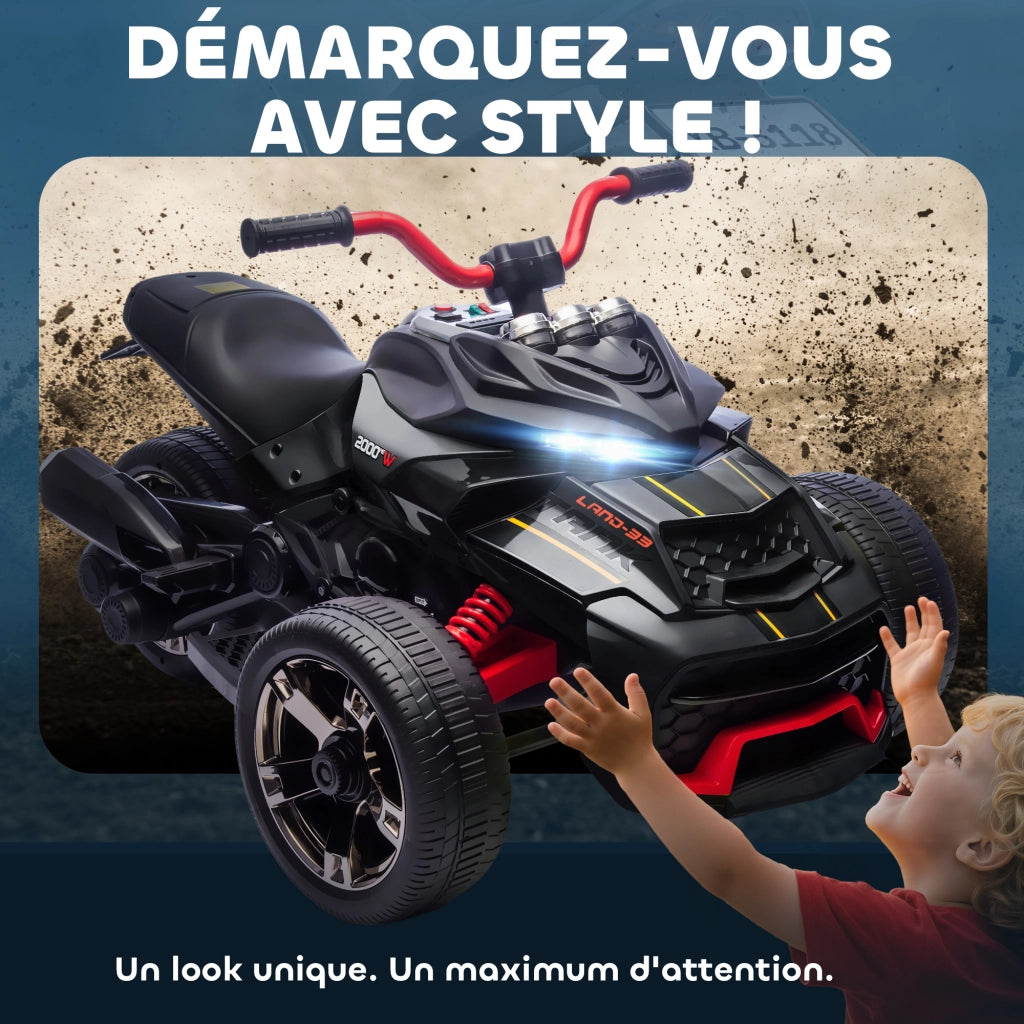 Auto elettrica per bambini ¨C Minimal ¨C 12V 3 ruote nero