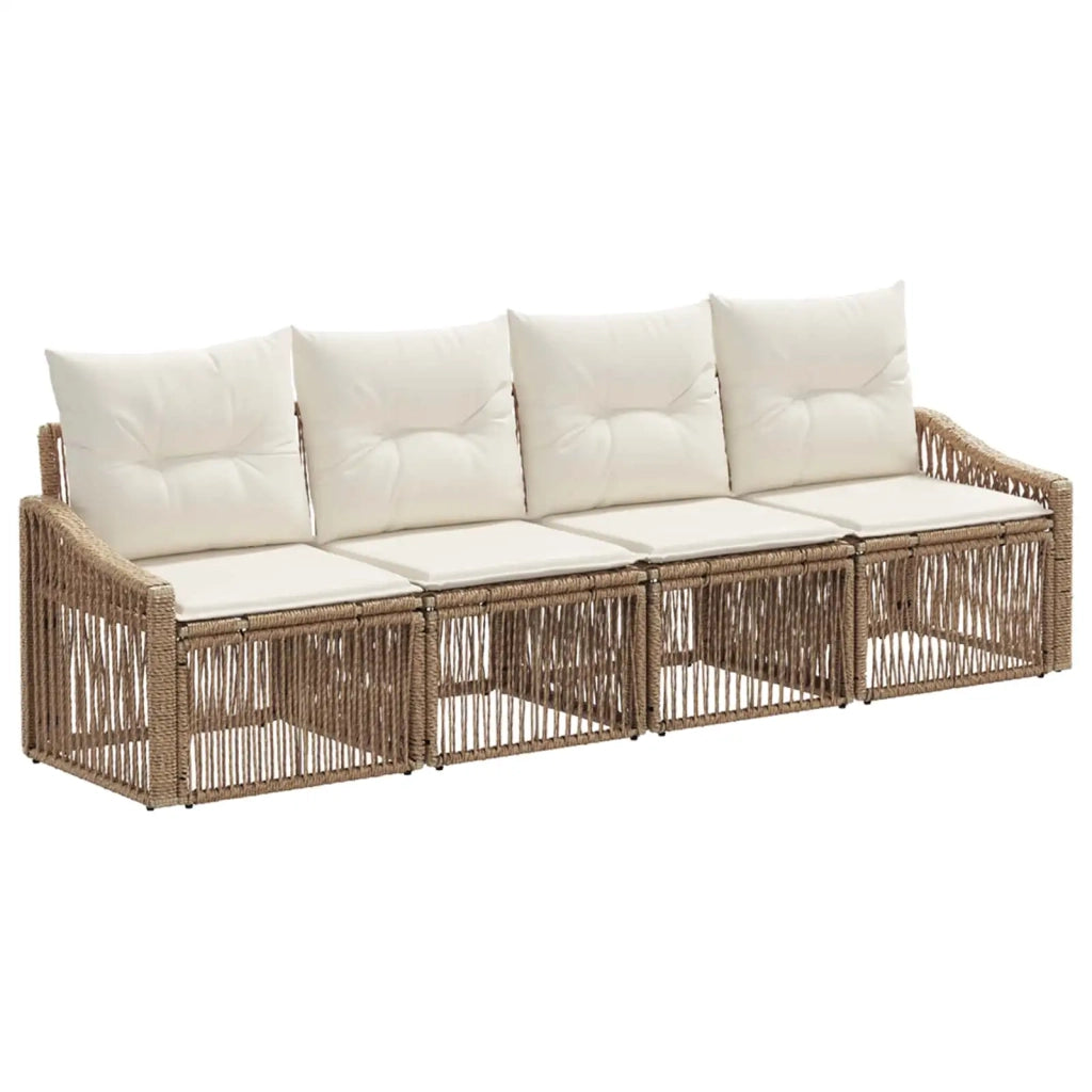 Set Divano da Giardino 4 pz Beige polyrattan 3435930